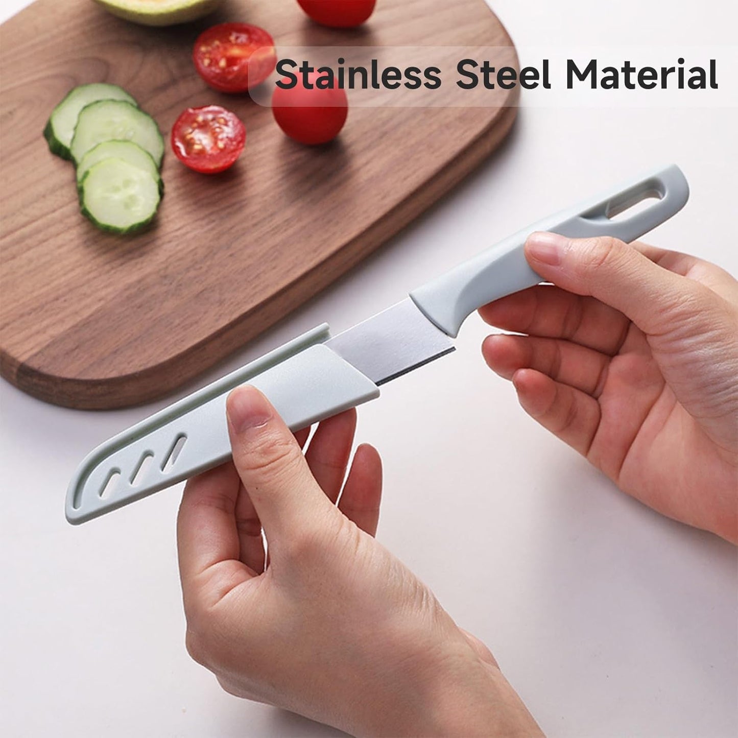 10 Set knife Kitchen Small Paring Knives Ultra Sharp Vegetable and Fruit Knife with Sheath Cover, Rust Proof Stain Resistant Steel, include 10PCS Peeling Knives and 10PCS Knife, Sheath Dishwasher Safe