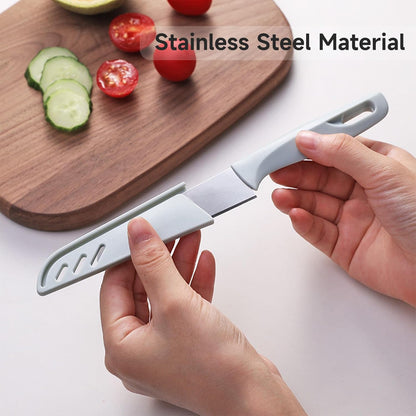 10 Set knife Kitchen Small Paring Knives Ultra Sharp Vegetable and Fruit Knife with Sheath Cover, Rust Proof Stain Resistant Steel, include 10PCS Peeling Knives and 10PCS Knife, Sheath Dishwasher Safe