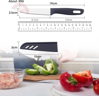 10 Set knife Kitchen Small Paring Knives Ultra Sharp Vegetable and Fruit Knife with Sheath Cover, Rust Proof Stain Resistant Steel, include 10PCS Peeling Knives and 10PCS Knife, Sheath Dishwasher Safe