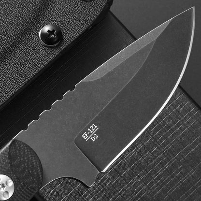 EF121 EDC Fixed Blade Knife D2 Blade Steel G10 Handle with Kydex Sheaths for Outdoor Activities Camping