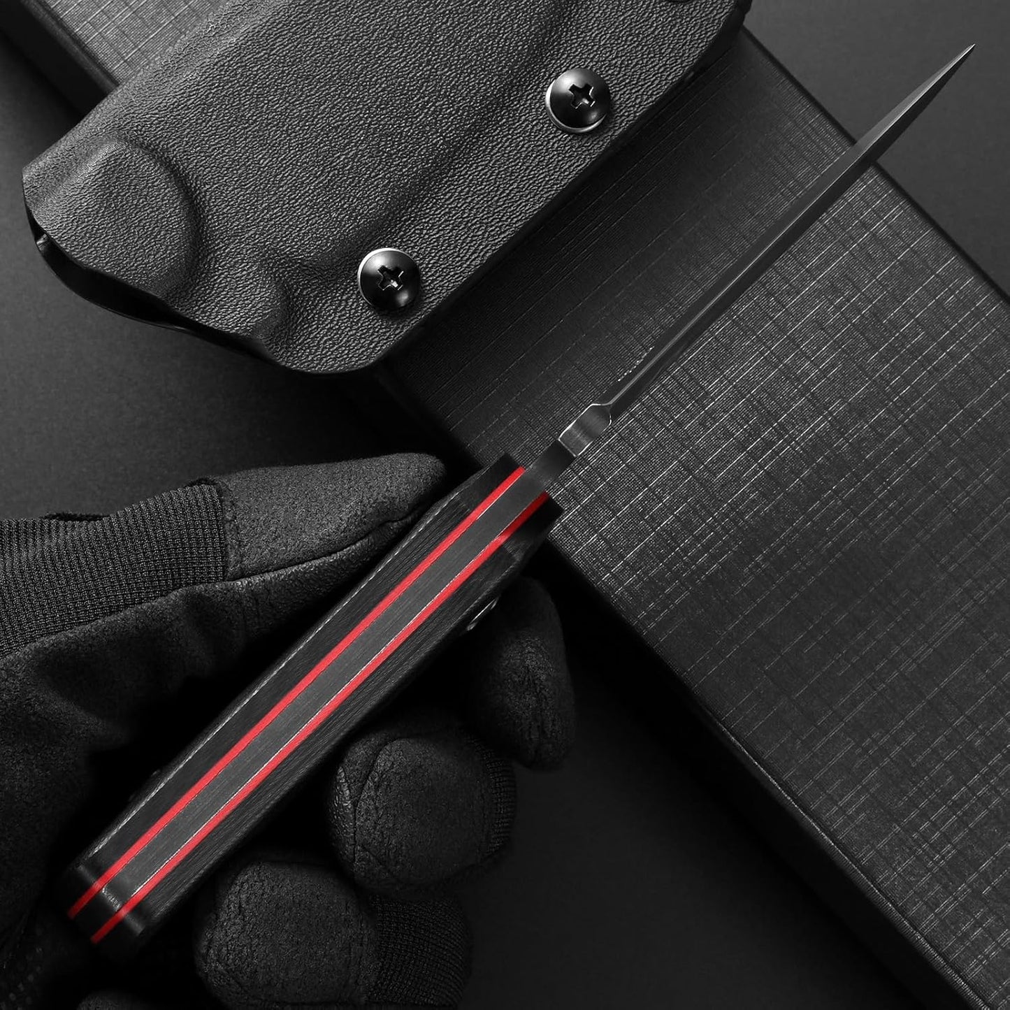 EF121 EDC Fixed Blade Knife D2 Blade Steel G10 Handle with Kydex Sheaths for Outdoor Activities Camping
