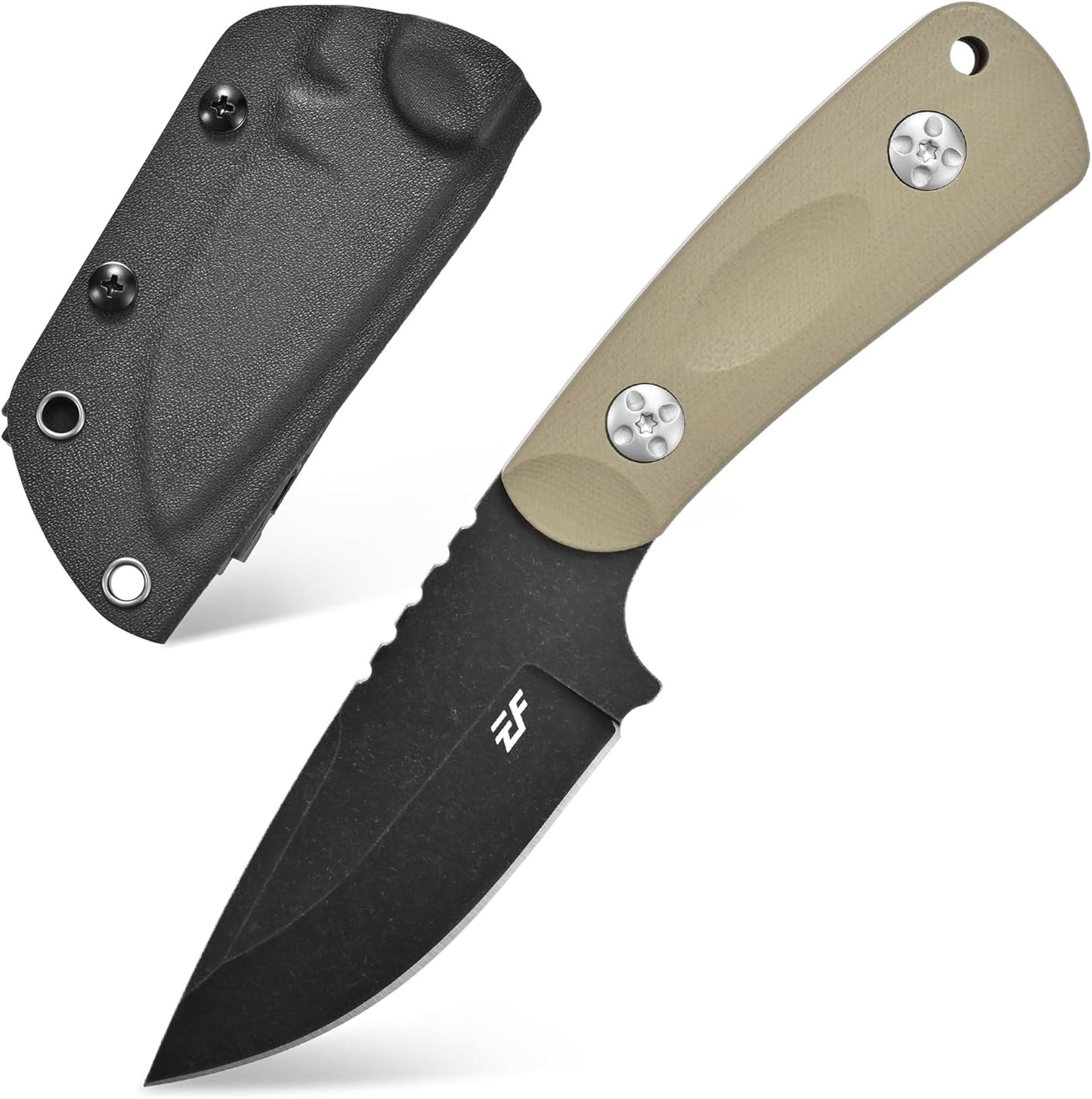 EF121 EDC Fixed Blade Knife D2 Blade Steel G10 Handle with Kydex Sheaths for Outdoor Activities Camping