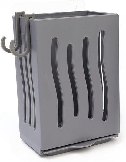 Wall Mounted Kitchen Utensil Drying Racks with Drain Tray and Hooks Grey