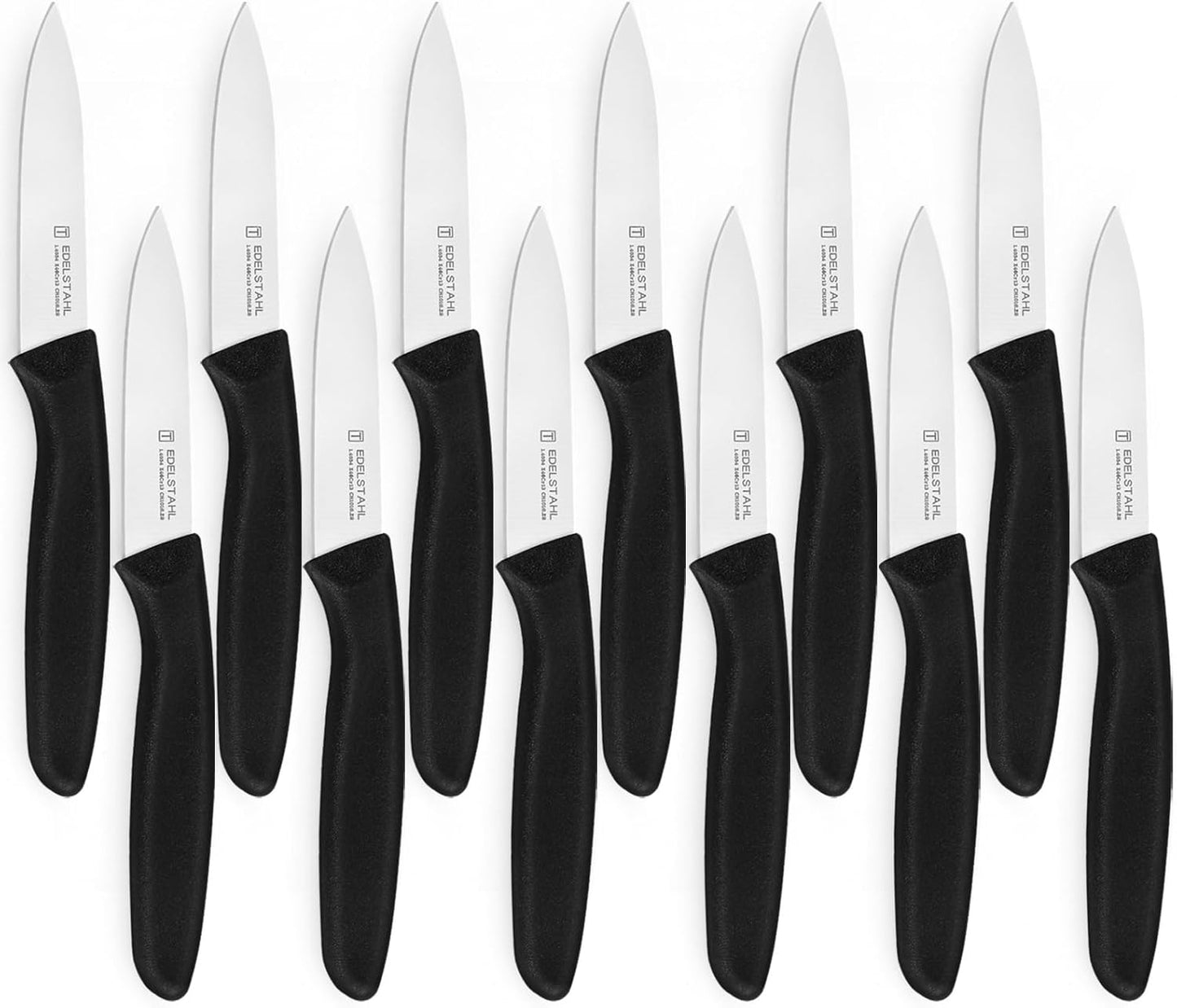 Paring and Garnishing Knife,Fruit Knife Set,12 Pieces Stainless Steel Paring Knives,Straight Edge Small Knife Set for Cutting Fruits and Vegetable,Spear Point,Ergonomic Handle,Multicolor