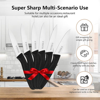 Paring and Garnishing Knife,Fruit Knife Set,12 Pieces Stainless Steel Paring Knives,Straight Edge Small Knife Set for Cutting Fruits and Vegetable,Spear Point,Ergonomic Handle,Multicolor