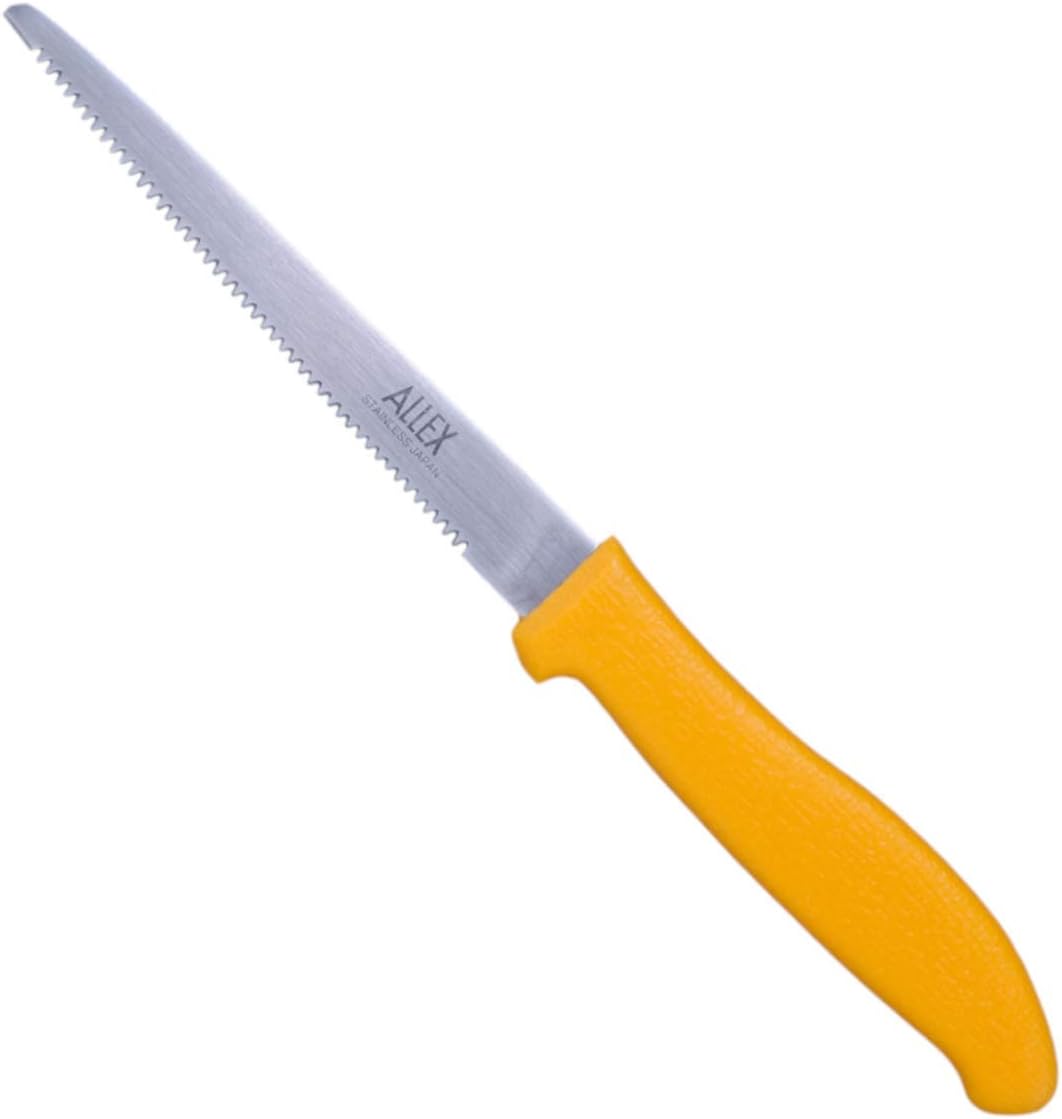 Cardboard Cutter Tool Heavy Duty 5" – Japanese Stainless Steel Blade – Serrated Utility Knife for Cardboard, Styrofoam, Foam, Insulation – Made in Japan – Yellow