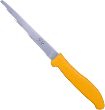 Cardboard Cutter Tool Heavy Duty 5" – Japanese Stainless Steel Blade – Serrated Utility Knife for Cardboard, Styrofoam, Foam, Insulation – Made in Japan – Yellow