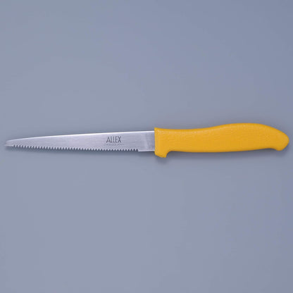 Cardboard Cutter Tool Heavy Duty 5" – Japanese Stainless Steel Blade – Serrated Utility Knife for Cardboard, Styrofoam, Foam, Insulation – Made in Japan – Yellow