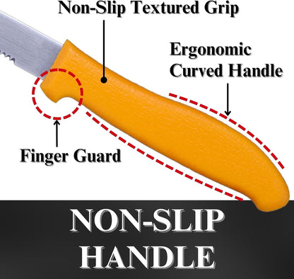 Cardboard Cutter Tool Heavy Duty 5" – Japanese Stainless Steel Blade – Serrated Utility Knife for Cardboard, Styrofoam, Foam, Insulation – Made in Japan – Yellow