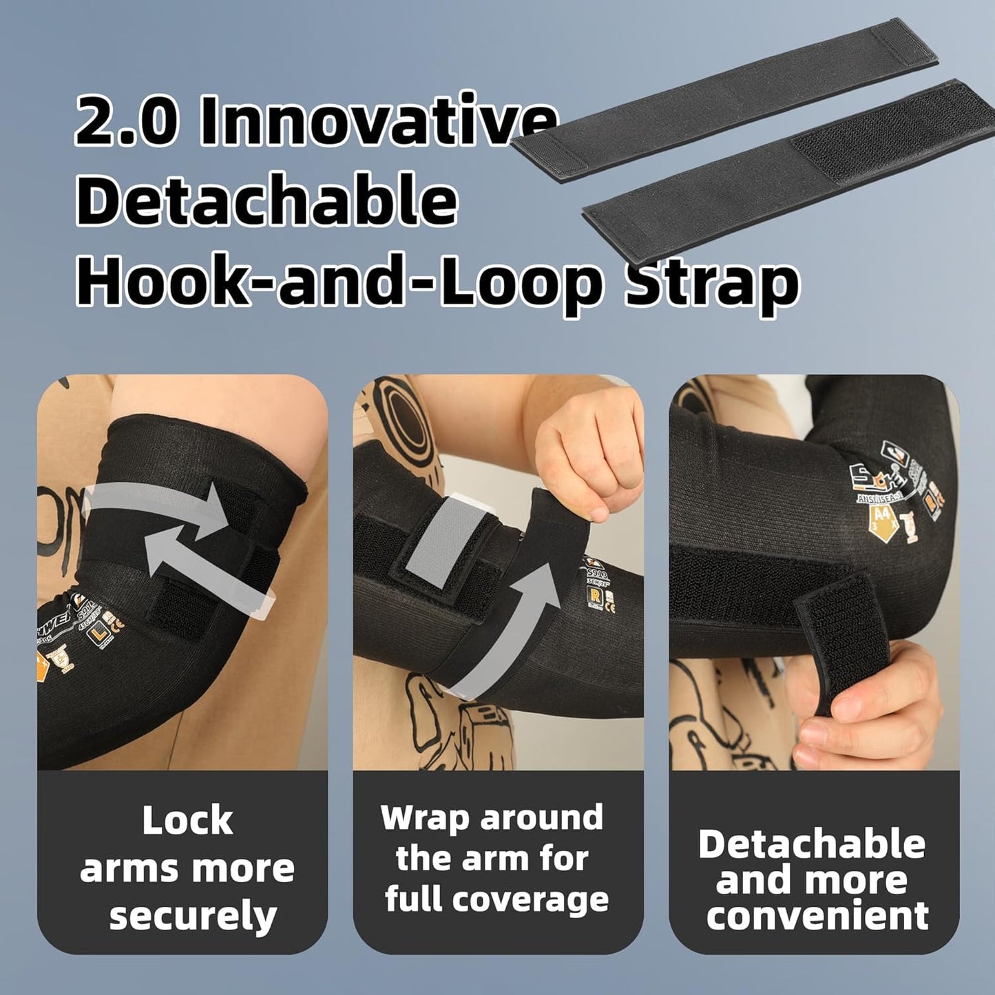 ANSI A4 Cut Resistant Arm Sleeves with UHMWPE, Lightweight and High-Strength, 15X Stronger than Steel, Comfort Protective Arm Guards for Gardening, Farming, Work, Construction, S913