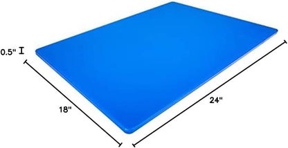 Extra Large 24 x 18 Blue Cutting Board - 1/2" Thick HDPE Plastic for Fish and Seafood, Restaurant Quality Poly, NSF for Commercial Kitchens