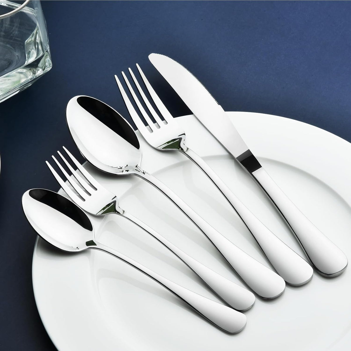 Silverware Set for 8, 40 Piece Stainless Steel Flatware Utensil Cutlery Set | Heavy Duty Steak Knife Fork and Spoon, Dishwasher Safe, Gift Package for Wedding Housewarming