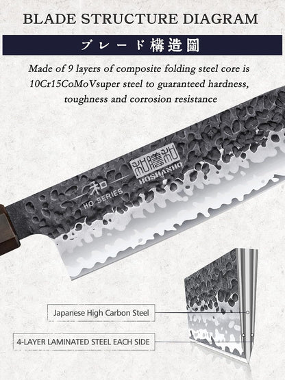 7" Santoku Knife, Japanese High Carbon Steel Kitchen Chef Knife