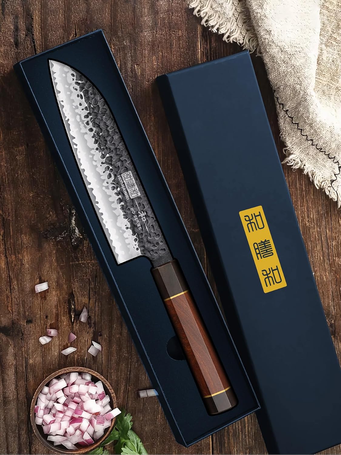 7" Santoku Knife, Japanese High Carbon Steel Kitchen Chef Knife