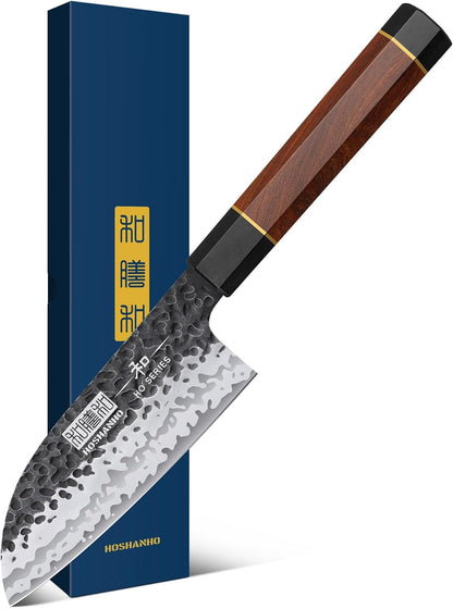 7" Santoku Knife, Japanese High Carbon Steel Kitchen Chef Knife