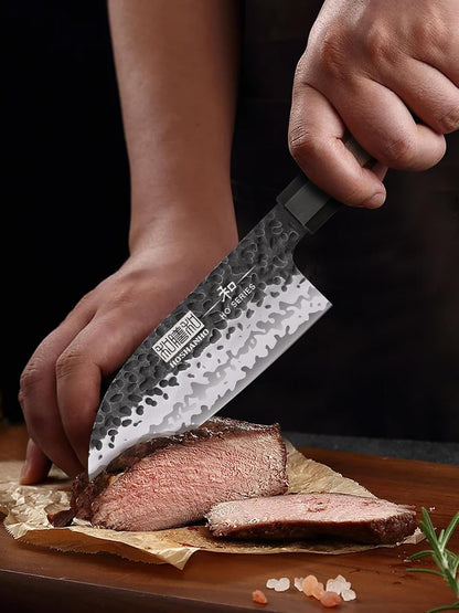 7" Santoku Knife, Japanese High Carbon Steel Kitchen Chef Knife