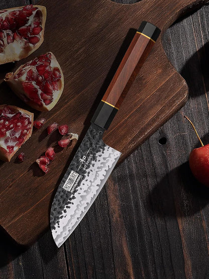 7" Santoku Knife, Japanese High Carbon Steel Kitchen Chef Knife