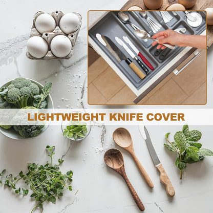 100Pcs Knife Tip Protector Cover, 0.46" x 1.05" Plastic Blade Tip Guards for Kitchen Knife Tip Protection Sleeves, White