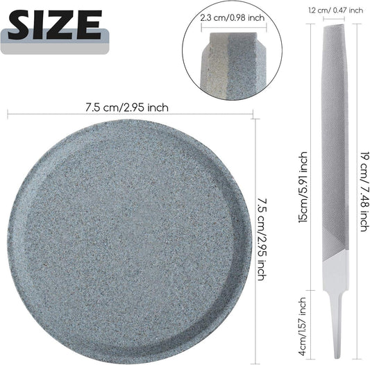 Axe File Sharpener Set, 120 and 240 Grit Multi Purpose Hatchet Axe Sharpening Stone and 7 Inch Rectangular Cut Tools, Sharper Disk for Sharpening Dull, Blunt or Tired Edges