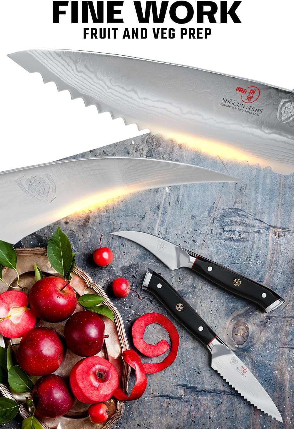 3-Pc Paring Knife Set - AUS-10V Damascus