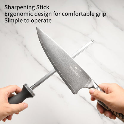 ® Knife Set with Magnetic Knife Block 6-piece set | Acacia wood magnetic block; 6-piece set for home kitchen; Anti-slip stainless steel handle; ready to use