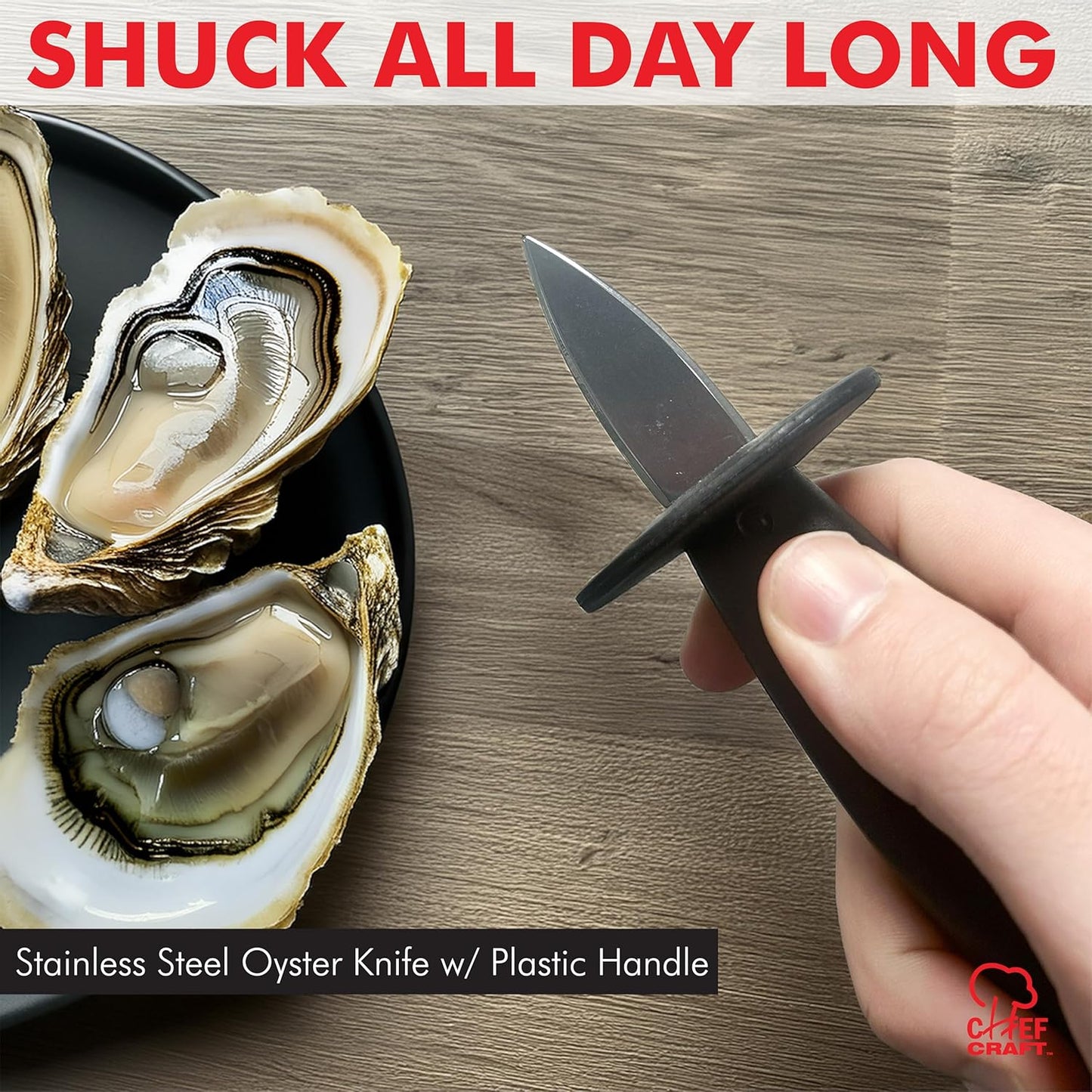 Stainless Steel Oyster Knife Plastic Handle
