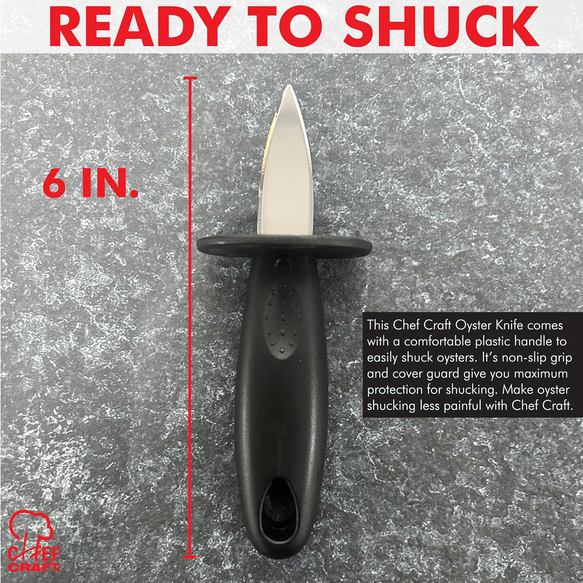 Stainless Steel Oyster Knife Plastic Handle