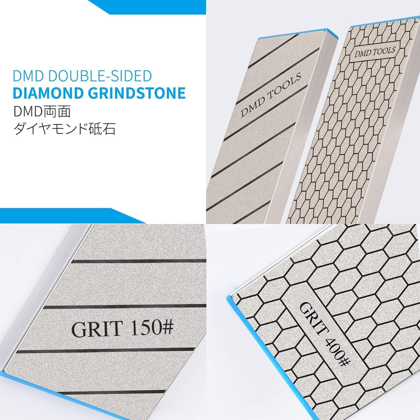 Double-Sided Diamond Sharpening Stone | Delux Diamond Whetstone | Professional Bench Stone | Knife Chisel Honing Stone| 10 Inch | (150/400#) | Durable Quality and Exquisite Design