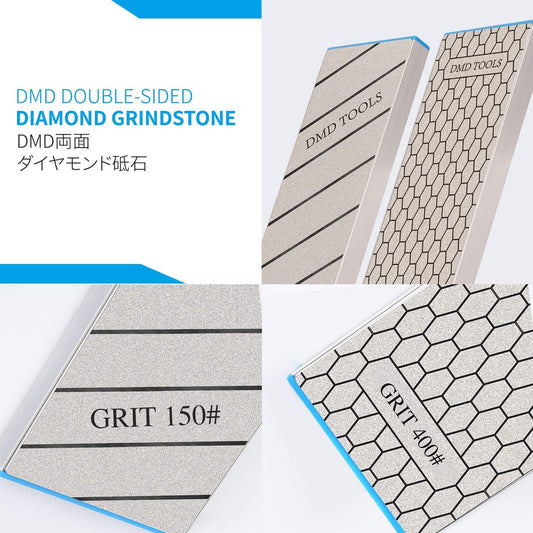 Double-Sided Diamond Sharpening Stone | Delux Diamond Whetstone | Professional Bench Stone | Knife Chisel Honing Stone| 10 Inch | (150/400#) | Durable Quality and Exquisite Design