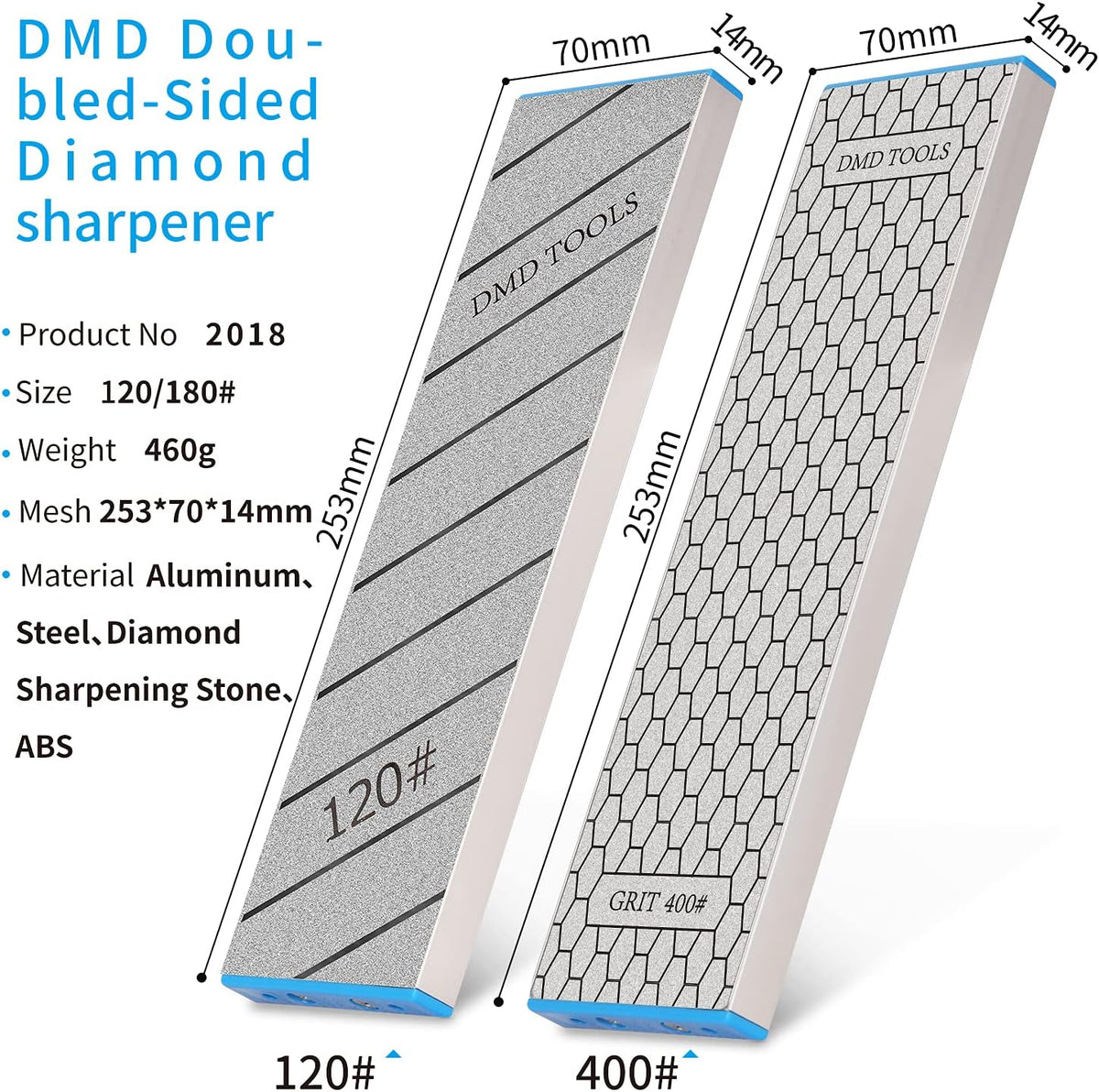 Double-Sided Diamond Sharpening Stone | Delux Diamond Whetstone | Professional Bench Stone | Knife Chisel Honing Stone| 10 Inch | (150/400#) | Durable Quality and Exquisite Design
