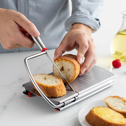 Multipurpose Cheese Slicer Cutter Board Cheese Slicers for Block Hand Slicer for Sausage Ham Fruit Vegetable Guillotine Style Kitchen Tool 8.66X8.26X1.18In