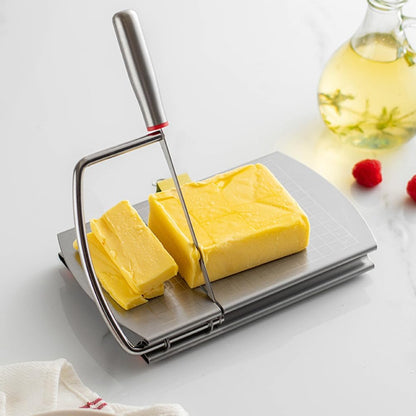Multipurpose Cheese Slicer Cutter Board Cheese Slicers for Block Hand Slicer for Sausage Ham Fruit Vegetable Guillotine Style Kitchen Tool 8.66X8.26X1.18In