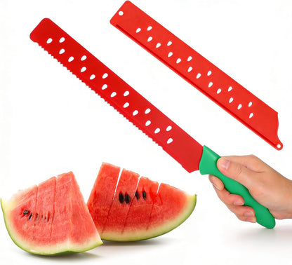 Watermelon Cutter Knife with Sleeve 17.12In Serrated Fruit Slicer for Kitchen Baking Bread Cake Pizza Cutting Tool