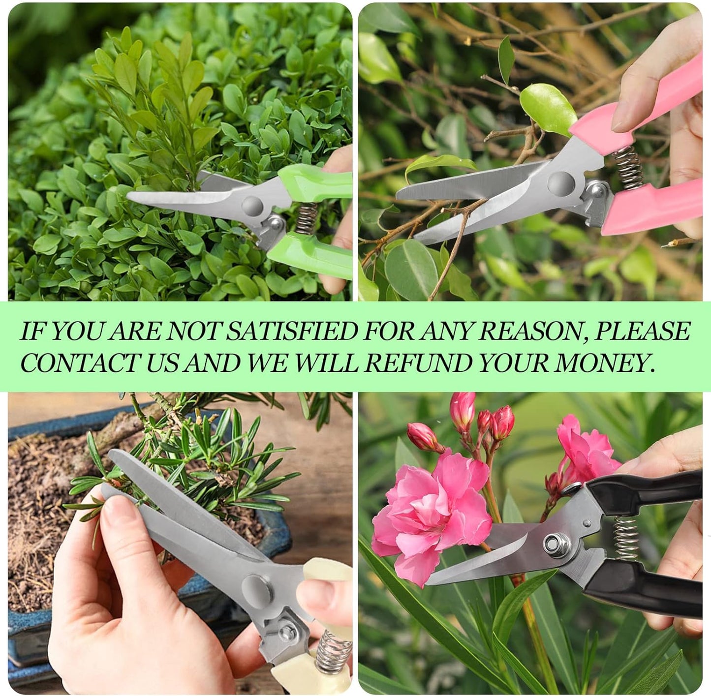 Premium Germany - Steel Pruning Shears, Work 3 Times Easier, Pruners Heady Duty, Sharp Garden Clippers Cuting Florist Flower, Hedge, Herb, Rose, Indoor Live Plants, Arthritis Weak Hand Snips