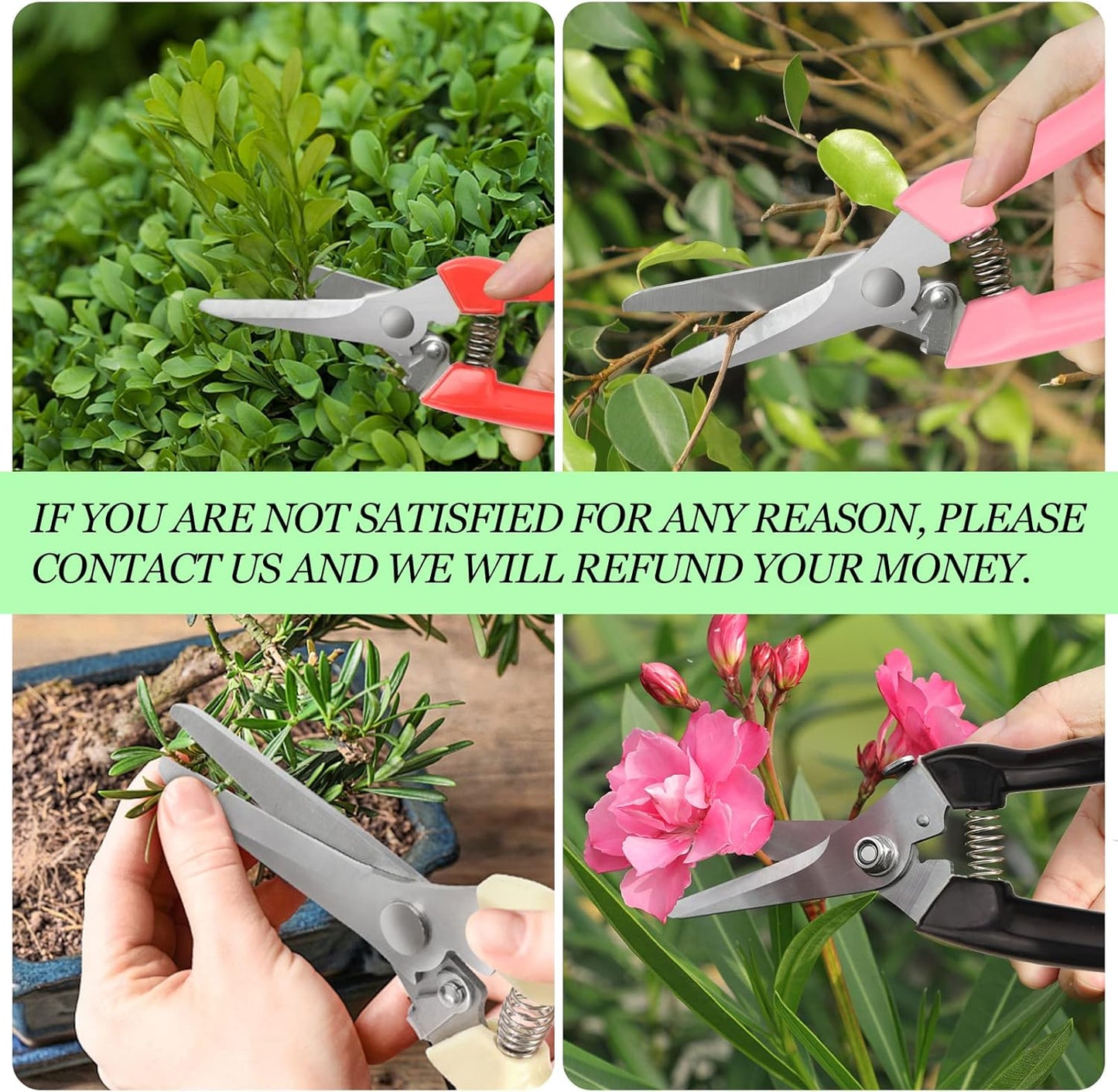 Premium Germany - Steel Pruning Shears, Work 3 Times Easier, Pruners Heady Duty, Sharp Garden Clippers Cuting Florist Flower, Hedge, Herb, Rose, Indoor Live Plants, Arthritis Weak Hand Snips