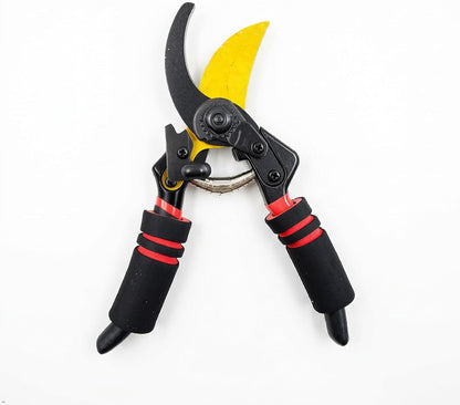 Premium Germany - Steel Pruning Shears, Work 3 Times Easier, Pruners Heady Duty, Sharp Garden Clippers Cuting Florist Flower, Hedge, Herb, Rose, Indoor Live Plants, Arthritis Weak Hand Snips