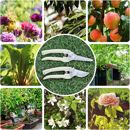 Premium Germany - Steel Pruning Shears, Work 3 Times Easier, Pruners Heady Duty, Sharp Garden Clippers Cuting Florist Flower, Hedge, Herb, Rose, Indoor Live Plants, Arthritis Weak Hand Snips