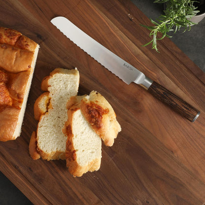 8-Inch Bread Knife – High-Carbon 1.4116 German Steel Kitchen Knife – Professional Serrated Cutlery for Slicing Bread and Baked Goods