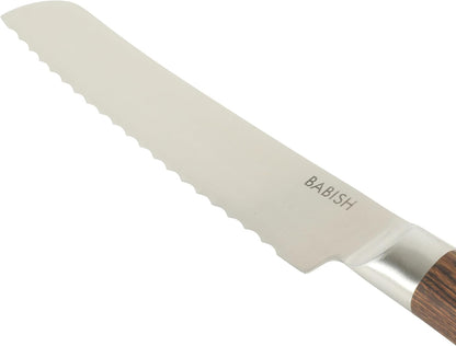 8-Inch Bread Knife – High-Carbon 1.4116 German Steel Kitchen Knife – Professional Serrated Cutlery for Slicing Bread and Baked Goods