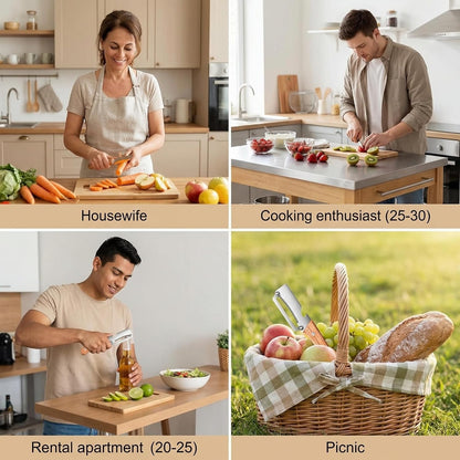 Multi-Functional Vegetable Peeler for Kitchen, New Ultra-Sharp Stainless Steel Blade with Wooden Handle and Bottle Opener, For Fruits and vegetables