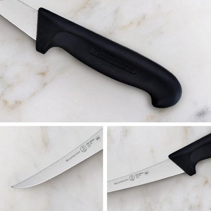 Pro Series 6” Semi-Flexible Curved Boning Knife - German X50 Stainless Steel & NSF-Approved PolyFibre Handle - 15-Degree Edge, Rust Resistant & Easy to Maintain - Made in Portugal