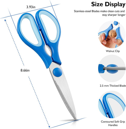 Pink Kitchen Shears, 8.5" Heavy Duty All Purpose Stainless Steel Scissors | Dishwasher Safe Kitchen Scissors With Soft Comfort-Grip Handle, Food & Meat Scissors, Home, Kitchen, Everyday Use