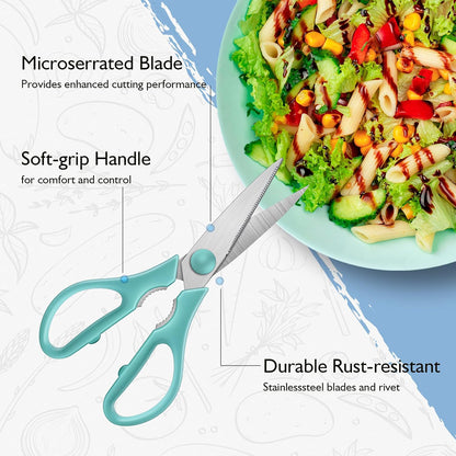 Pink Kitchen Shears, 8.5" Heavy Duty All Purpose Stainless Steel Scissors | Dishwasher Safe Kitchen Scissors With Soft Comfort-Grip Handle, Food & Meat Scissors, Home, Kitchen, Everyday Use