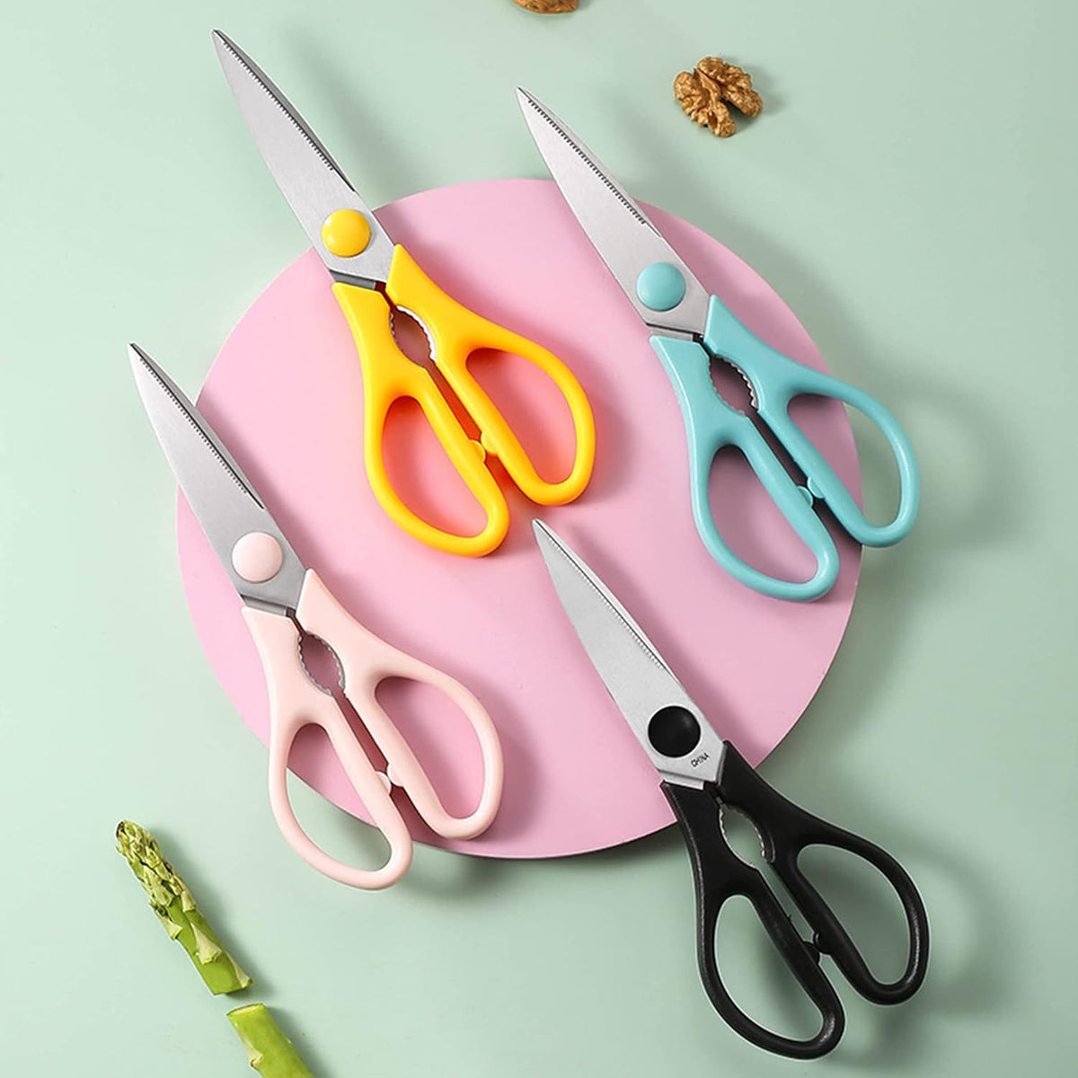 Pink Kitchen Shears, 8.5" Heavy Duty All Purpose Stainless Steel Scissors | Dishwasher Safe Kitchen Scissors With Soft Comfort-Grip Handle, Food & Meat Scissors, Home, Kitchen, Everyday Use