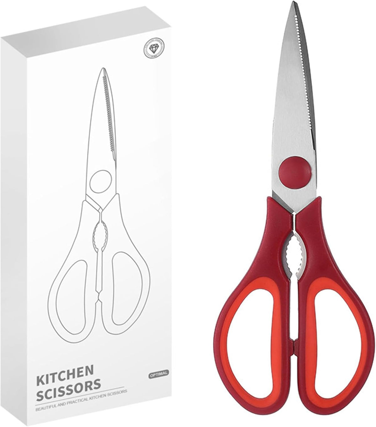 Pink Kitchen Shears, 8.5" Heavy Duty All Purpose Stainless Steel Scissors | Dishwasher Safe Kitchen Scissors With Soft Comfort-Grip Handle, Food & Meat Scissors, Home, Kitchen, Everyday Use