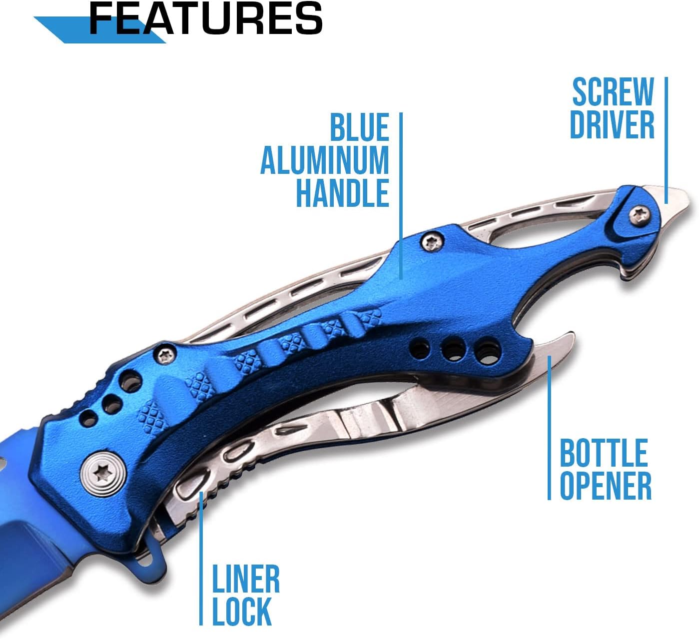 Folding Knife, 3.75-Inch Half-Serrated Blade, Titanium Coating, Glass Breaker, Pocket Clip