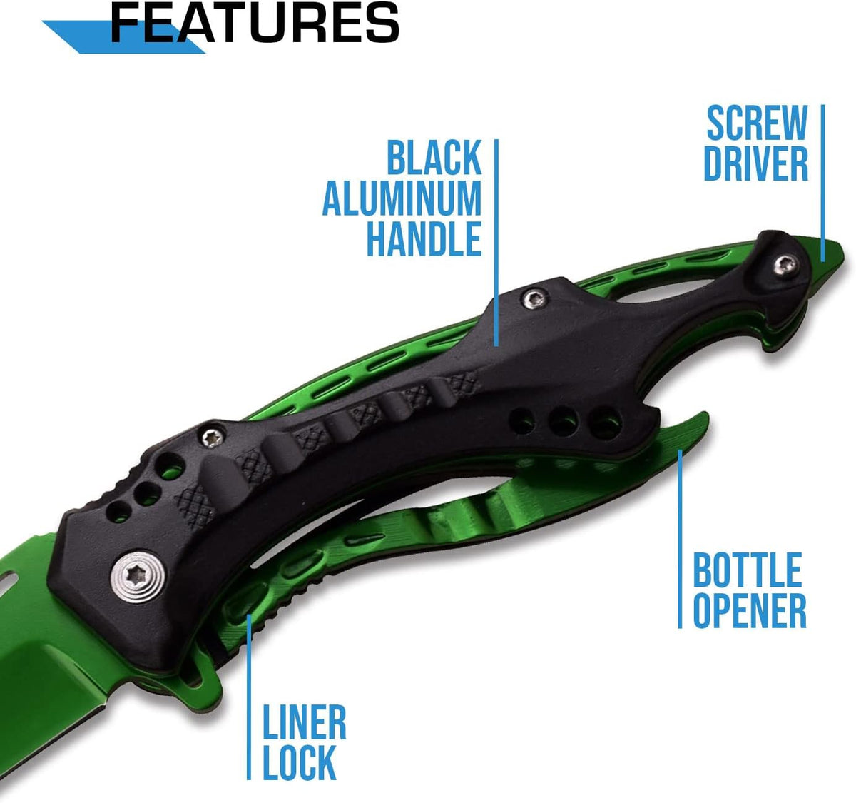 Folding Knife, 3.75-Inch Half-Serrated Blade, Titanium Coating, Glass Breaker, Pocket Clip
