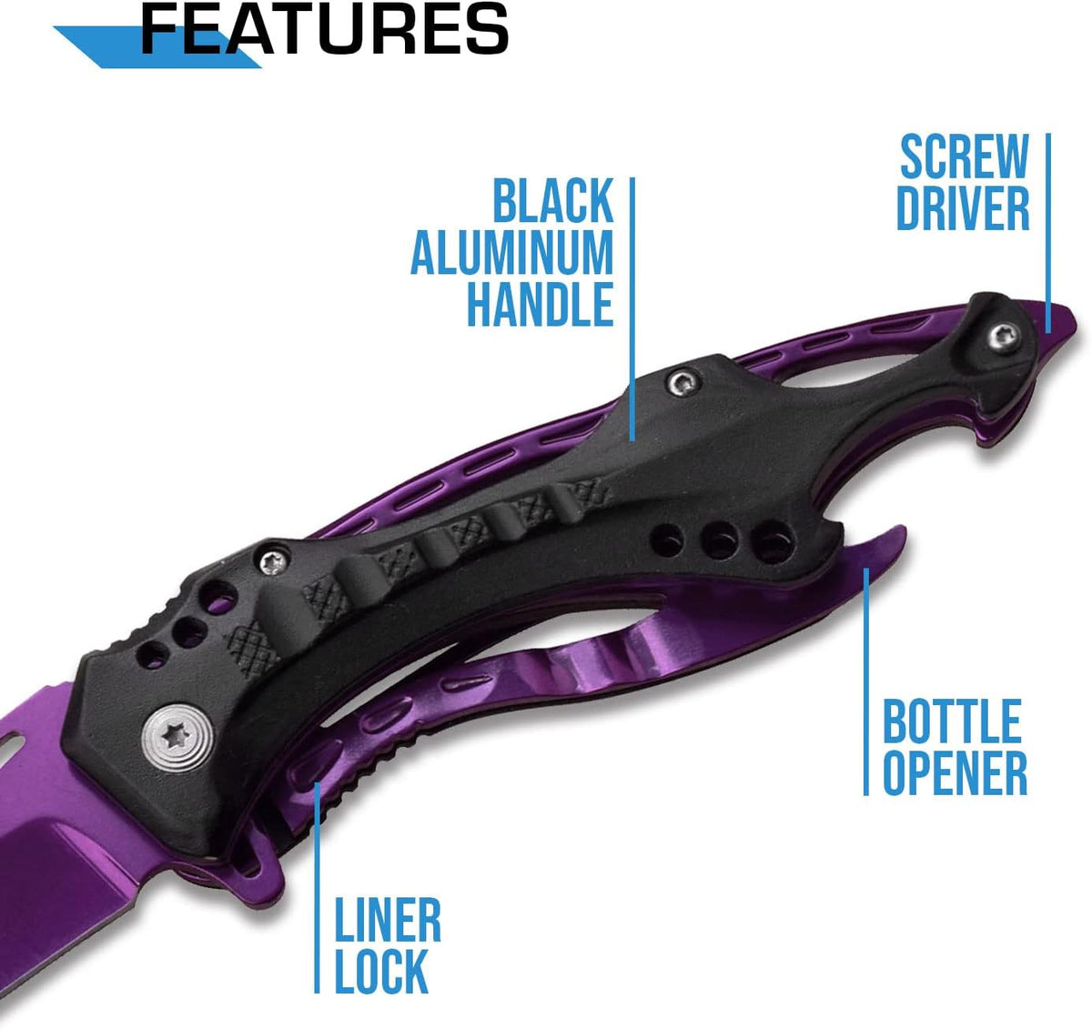 Folding Knife, 3.75-Inch Half-Serrated Blade, Titanium Coating, Glass Breaker, Pocket Clip