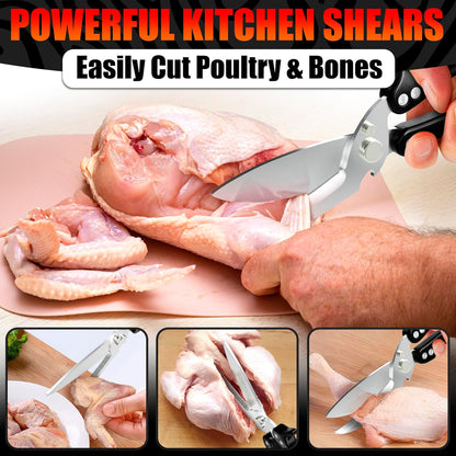 2 in 1 Kitchen Scissors for Food with Cutting Board, Safety Lock