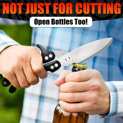 2 in 1 Kitchen Scissors for Food with Cutting Board, Safety Lock
